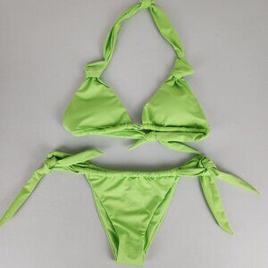 Victorias Secret Swimsuit Women Medium Green Two Piece Bikini Swimwear Beach NEW